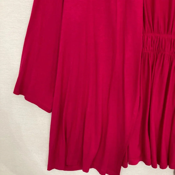 Charter Club Pink Red Soft Stretch Lightweight Knit 3/4 Sleeve Open Front Top 2X - Picture 4 of 10